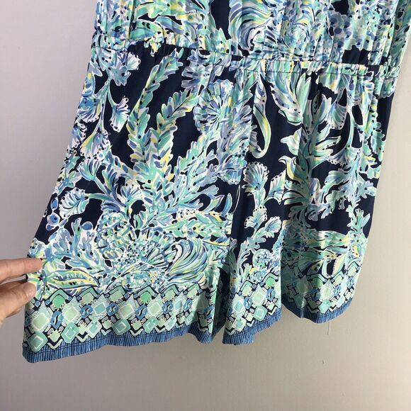 Lilly Pulitzer Size Medium Lula Romper High Tide Navy Scuba Doo Jumper Blue - Picture 4 of 16